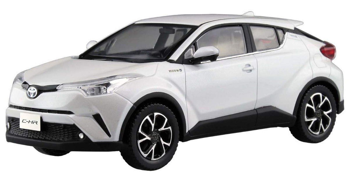 Aoshima Bunka Kyozai 1/32 The snap kit Series Toyota C-HR White Pearl Crystal Shine-Painted Plastic Model 06-A