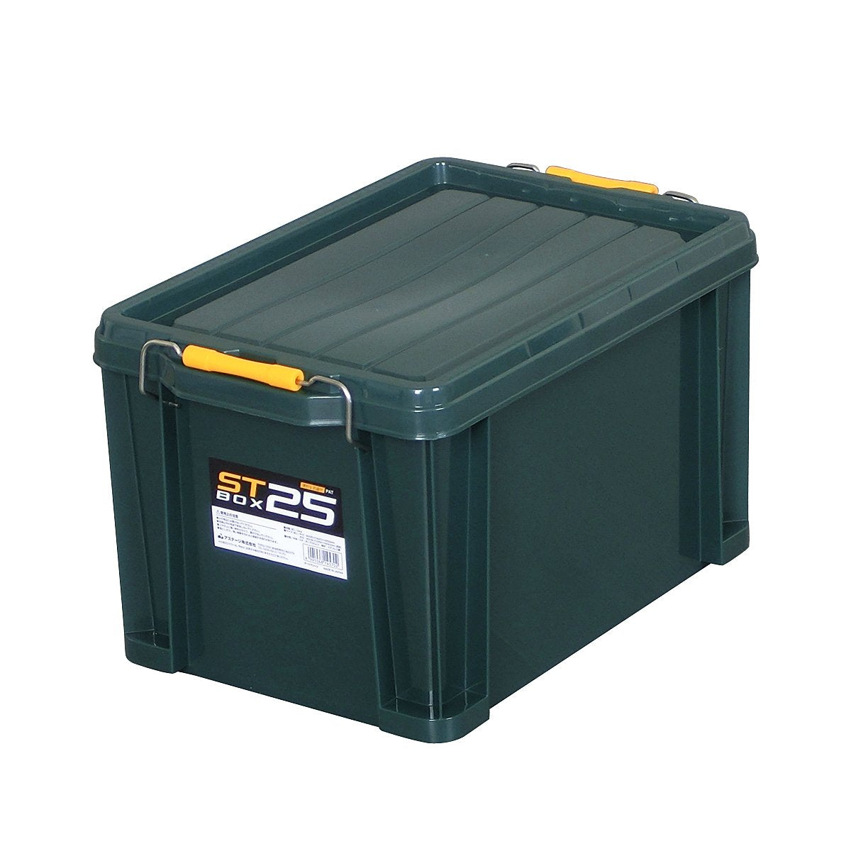 アステージ JEJ ASTAGE Storage Box, Made in Japan, ST Box #25, Stacked, Dark Green, Disaster Preparedness [Width 11.6 x Depth 17.3 x Height 10.2 inches (29.5 x 44 x 26 cm)