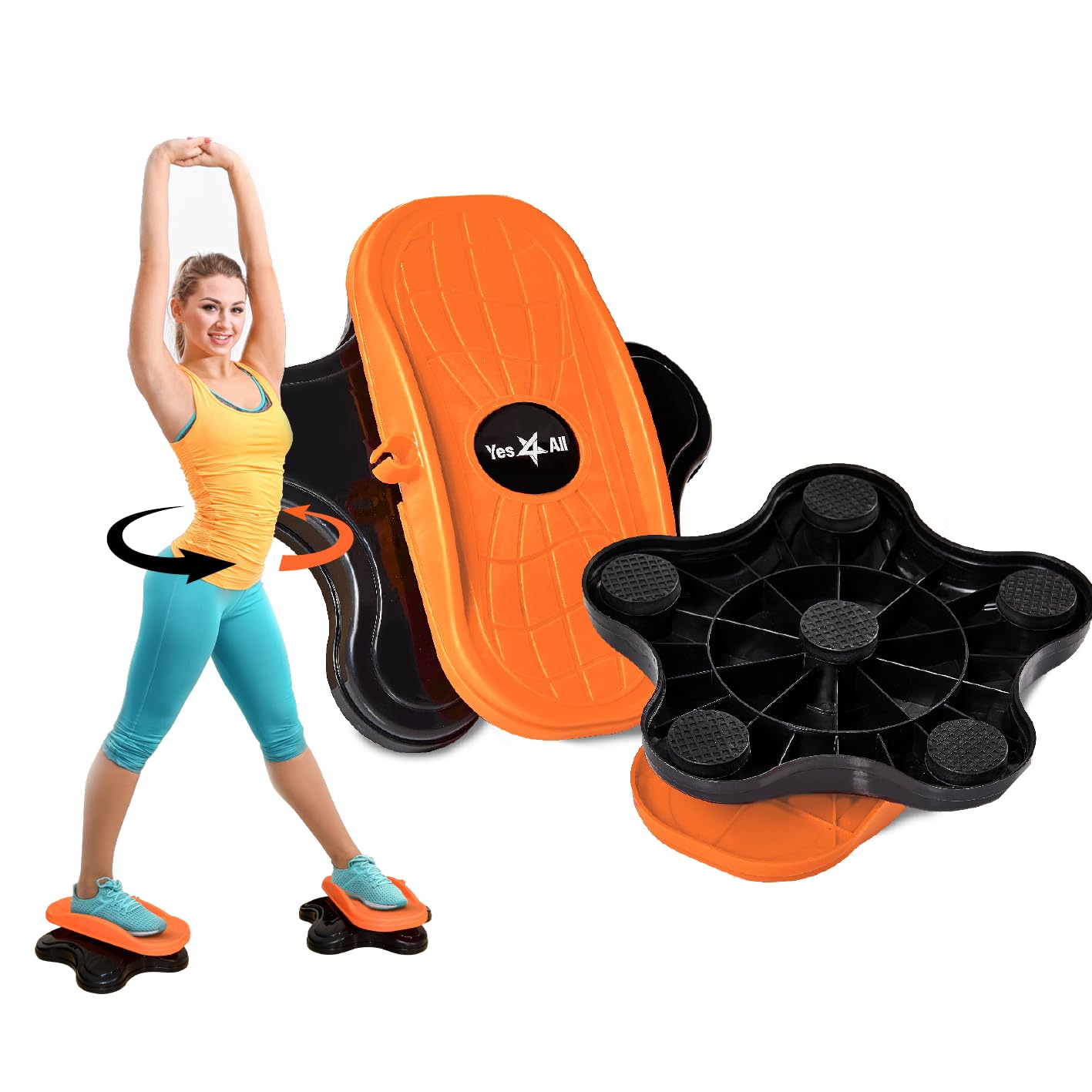 Yes4All Ab Twister Board, New Generation of Waist Twisting Disc, Twist Board, Twisting Stepper for Aerobic Exercise, Full Body Toning Workout, Noise-Free, 2pcs in a Box -11.5 x 7.6 x 7 inches
