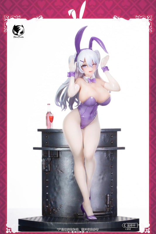 Bear Panda Original Bunny Girl: Sheer Illustration by Asanagi, Total Height Approx. 11.0 inches (280 mm) (including pedestal), PVC and ABS 1/6 Scale Complete Figure [Bonus] Replacement Face Parts