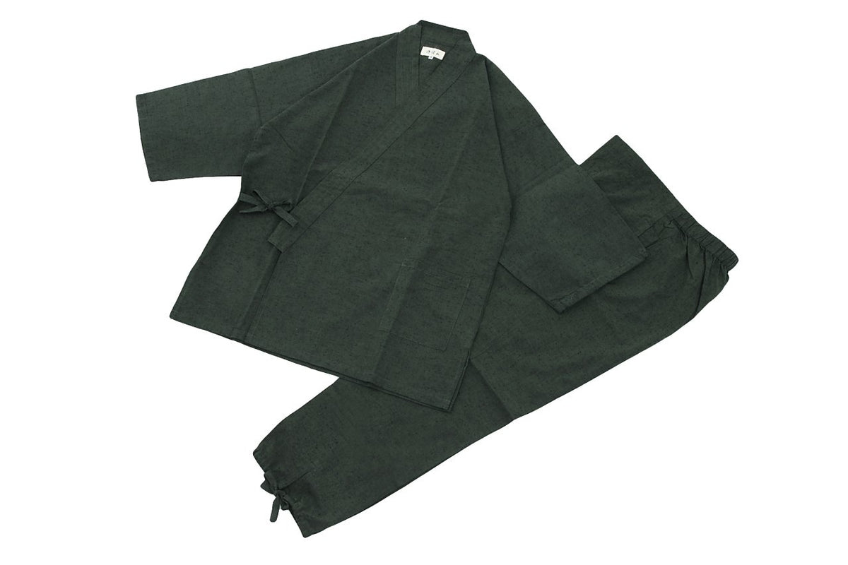 Edoten Men's Made in Japan Kimono Tumugi Samue GR M