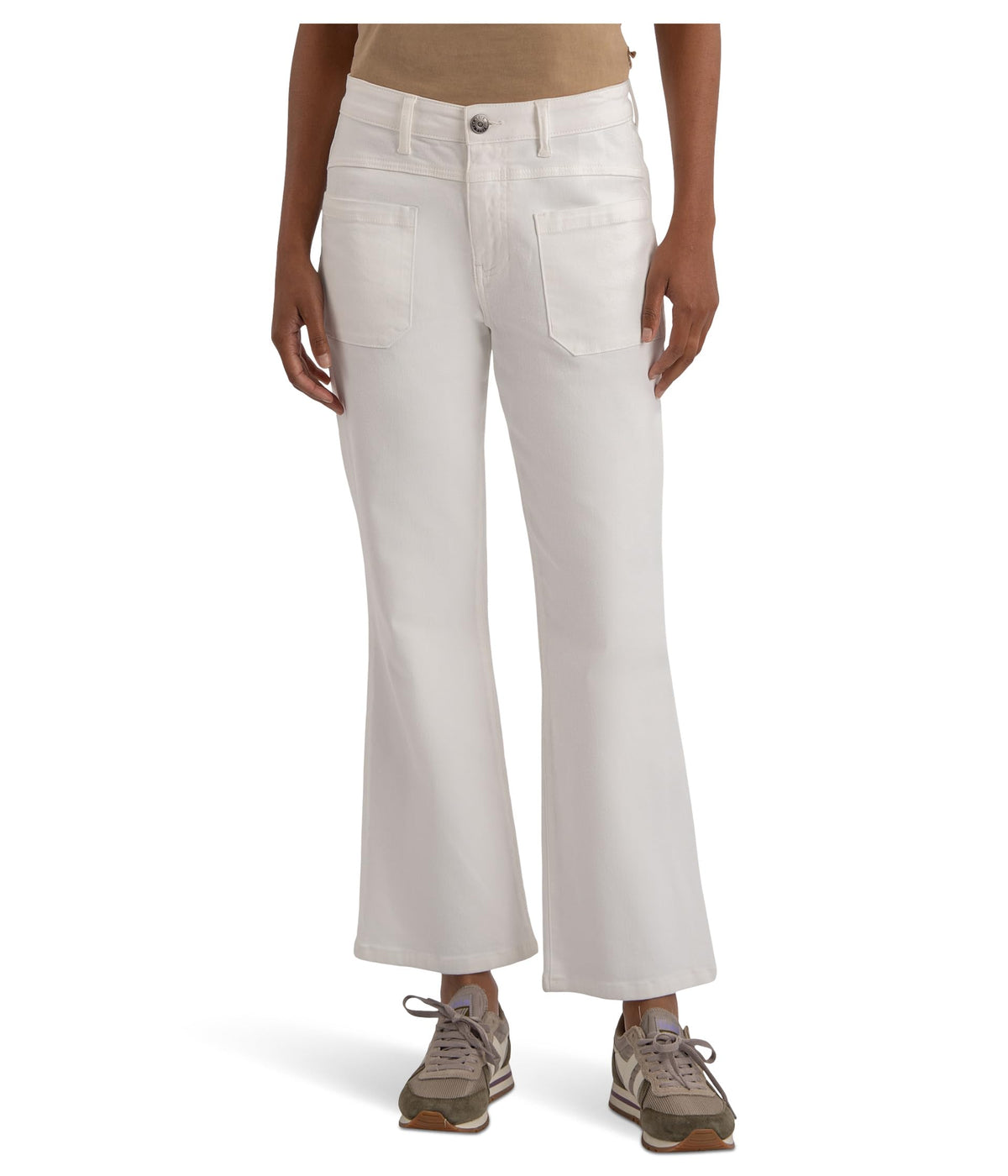 KUT from the Kloth Womens Kelsey - High-Rise, Flare with Seaming Detail White 12 27