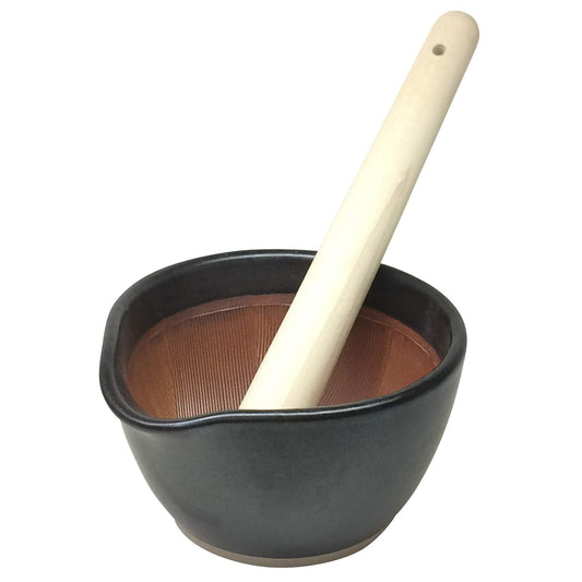 元重製陶所(Motoshige Seitoujo) Ishimiyaki Moto Shige, Made in Japan Mortar, 15cm, black
