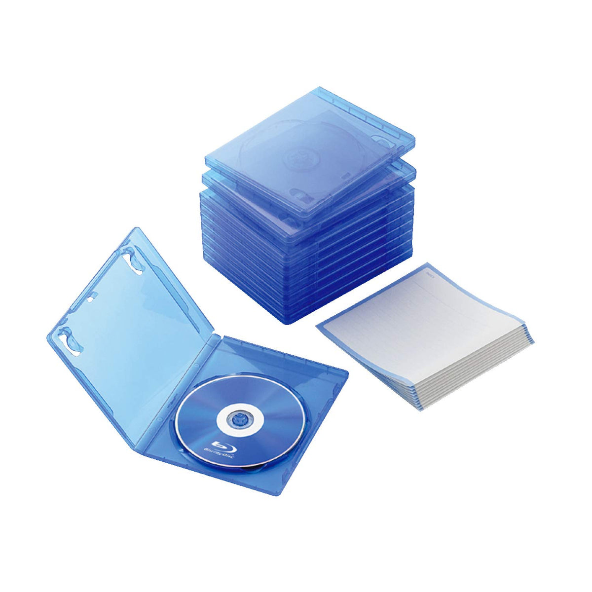 ELECOM CD/DVD/Blu-ray Case 10pcs [Clear Blue] CCD-BLU110CBU (Japan Import)
