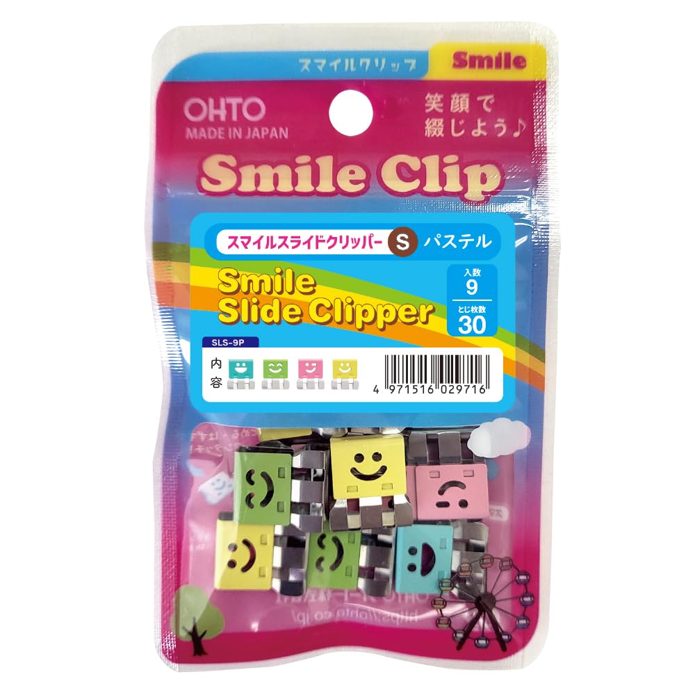Auto Clip Smile Slide Clipper Pastel 10pcs SLS-9P