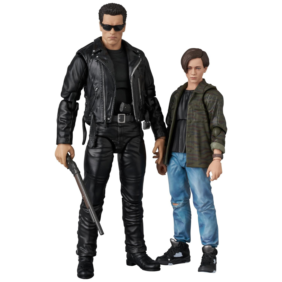 MEDICOM TOY MAFEX No.280 Terminator 2: Judgment Day T-800 (T2 Ver.) & John Connor Total Height Approx. 6.3 inches (160 mm) / 5.1 inches (130 mm), Non-scale, Painted Action Figure