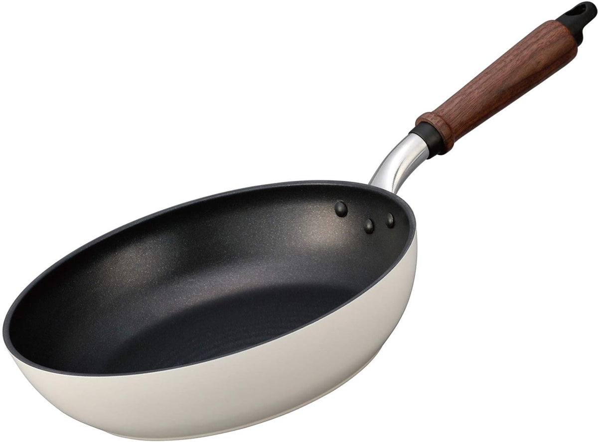 Hokuriku Aluminum Frying Pan, 10.2 inches (26 cm), Induction Compatible, Lightweight, Prail, Teflon Treatment, Made in Japan
