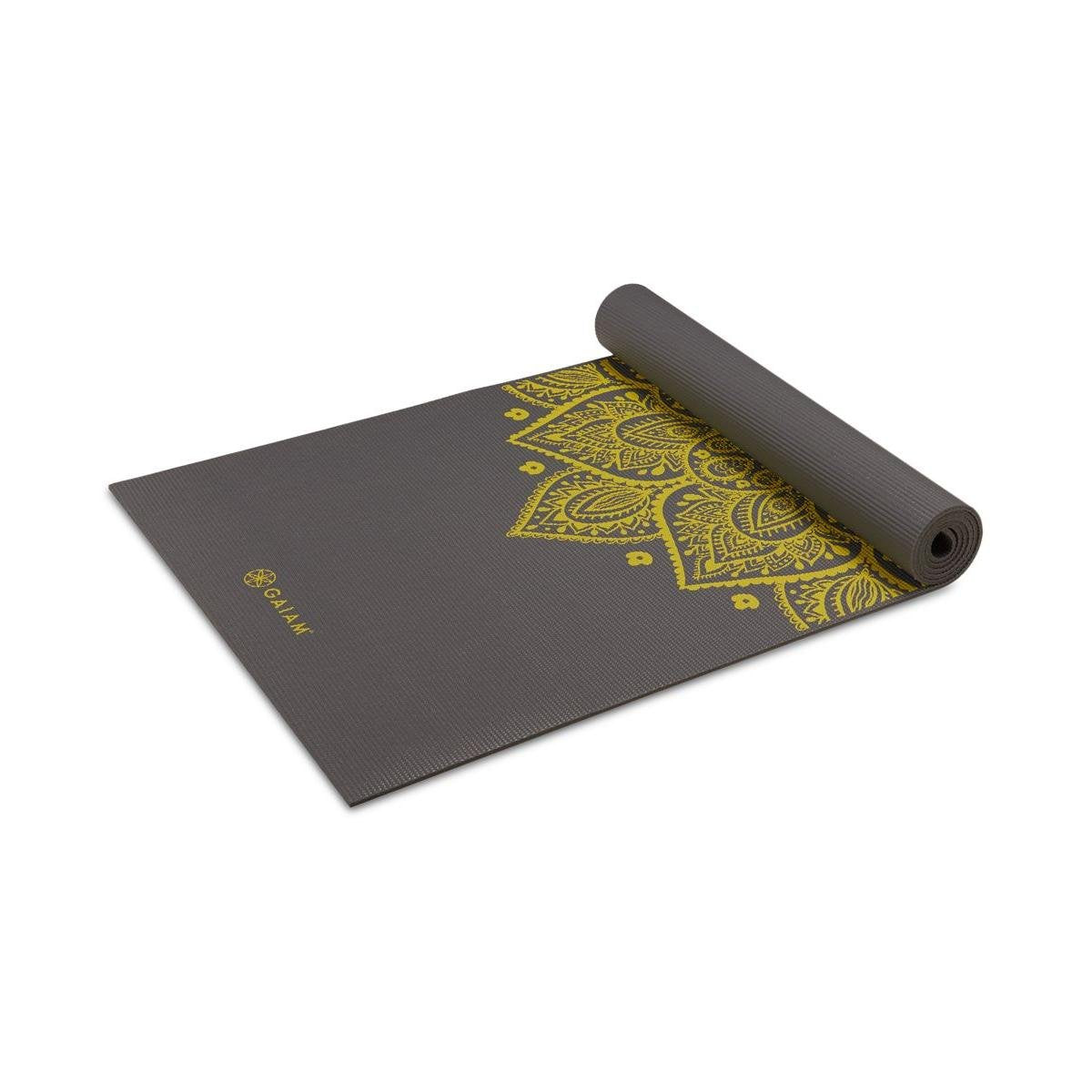 Gaiam Premium Yoga Mat, 6mm Thick Print Mat (Citron Sundial)