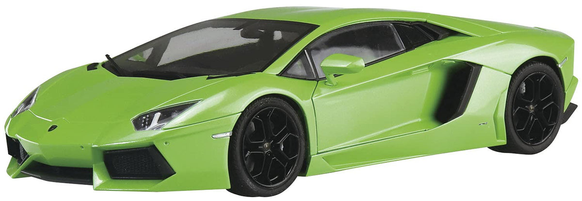 Aoshima Bunka Kyozai 01-C 1/24 Pre-Painted Model Series 2011 Lamborghini Aventador Green, Painted Plastic Model