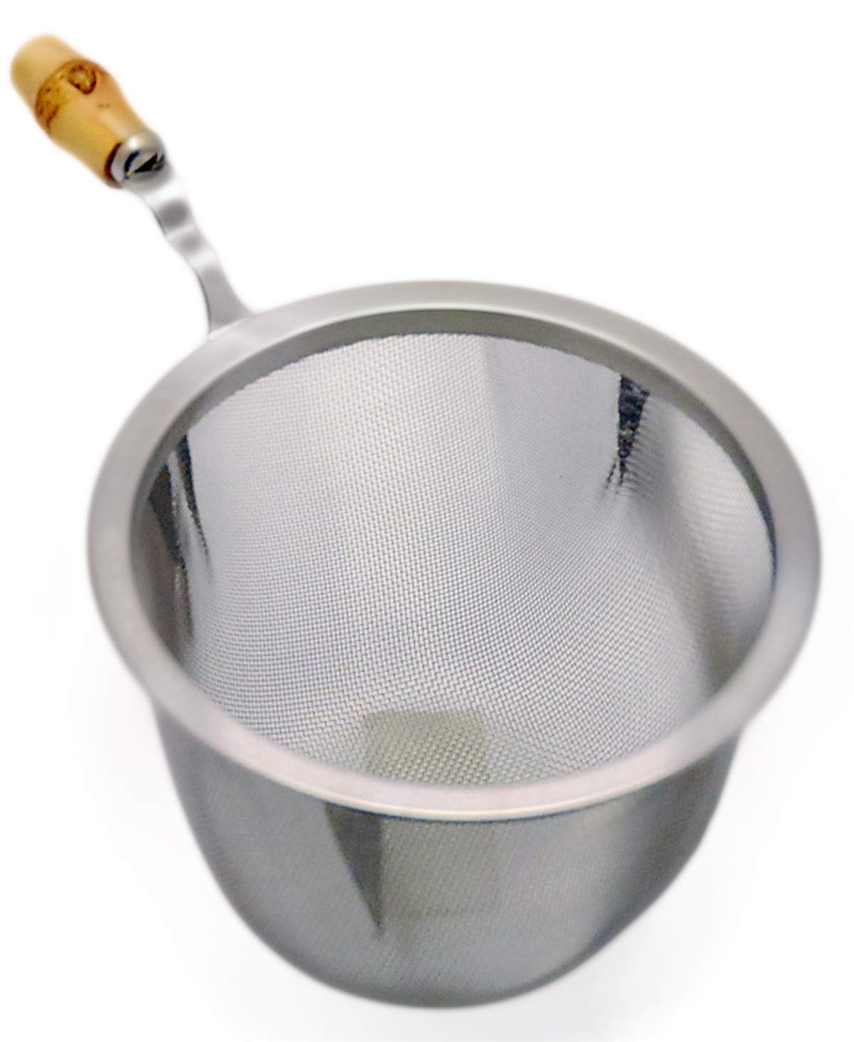eve-mode 18-8 stainless steel tea strainer with genuine bamboo pattern 74-55 size 74mm depth 55mm