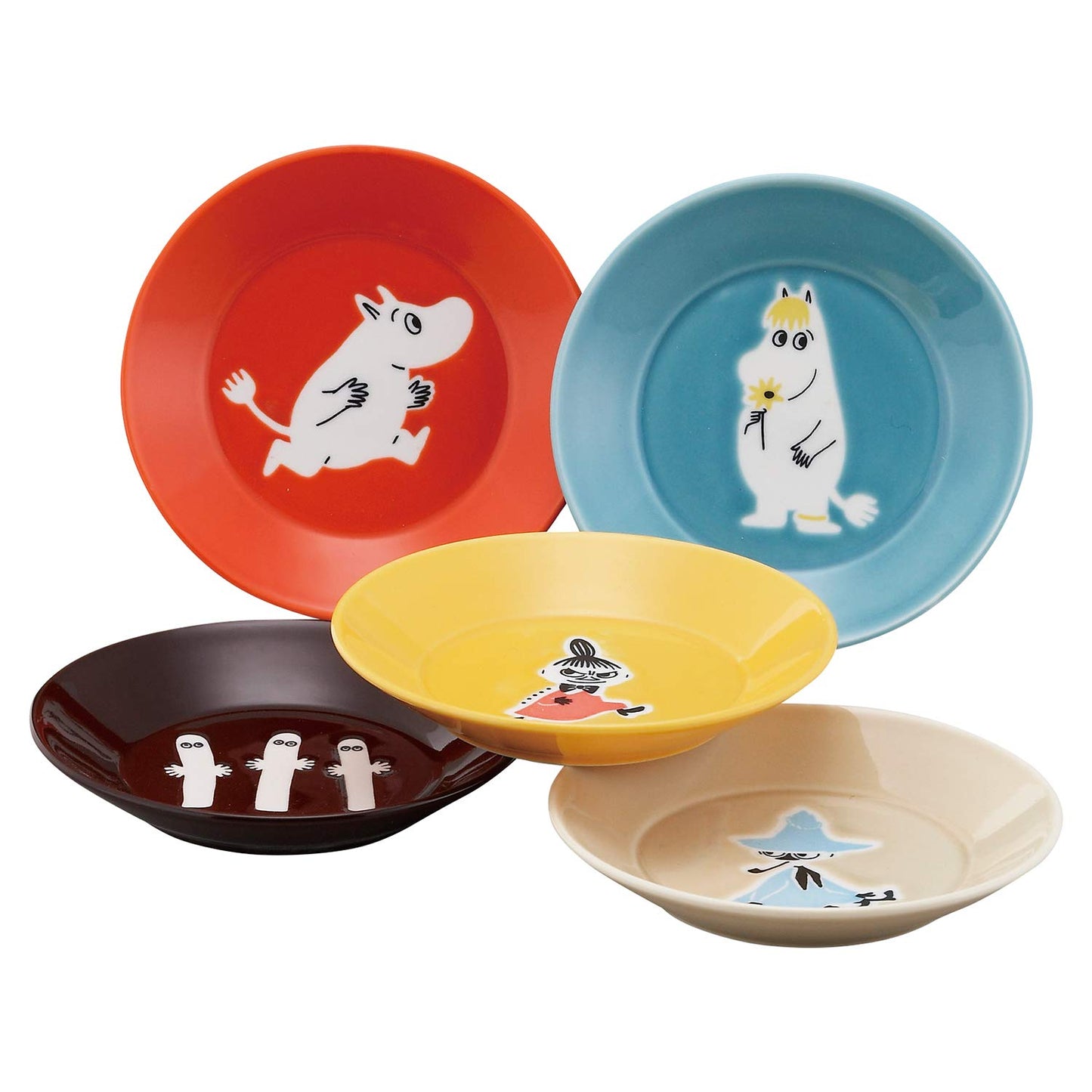 Yamaka Shoten MOOMIN MM1300-57 Plates, Set of 5, Diameter Approx. 5.3 inches (13.5 cm), Scandinavian Gift, Wedding Gift, Made in Japan