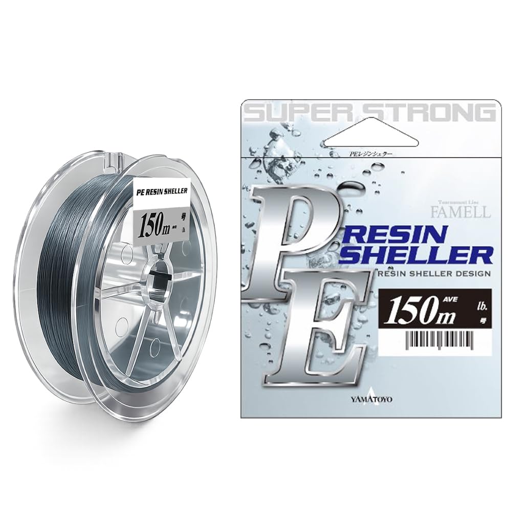 YAMATOYO PE Line PE Resin Sheller, 492.0 ft (150 m), No. 1.2, 18 lb 4 Strands + Coating, Gray