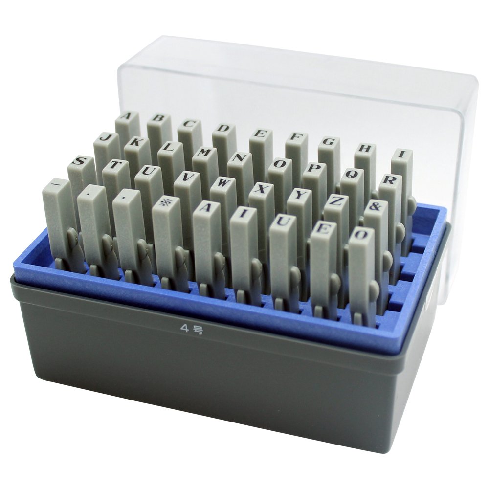 Shachihata GRA-4M Stamp, Rubber Stamp, Interlocking Type, Alphabet Set, Myoya Body No. 4, Stamp Face 0.2 x 0.13 inches (4.0 x 3.2 mm)