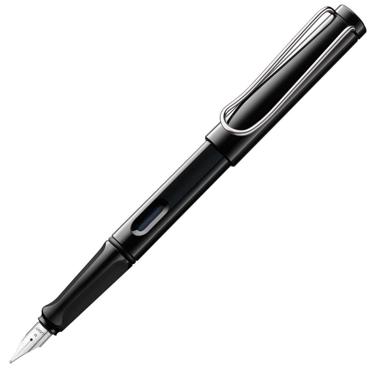 LAMY safari black - Fountain Pen with ergonomic grip & polished steel nib in size F - ideal for any Writing & Calligraphy - including LAMY T 10 blue cartridge - Right-Handed
