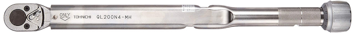 Tohnichi Ratchet Head Type Adjustable Torque Wrench with Metal Handle, 40-200, 2N.m, 1/2" Square Drive QL200N4-MH Torque Wrench