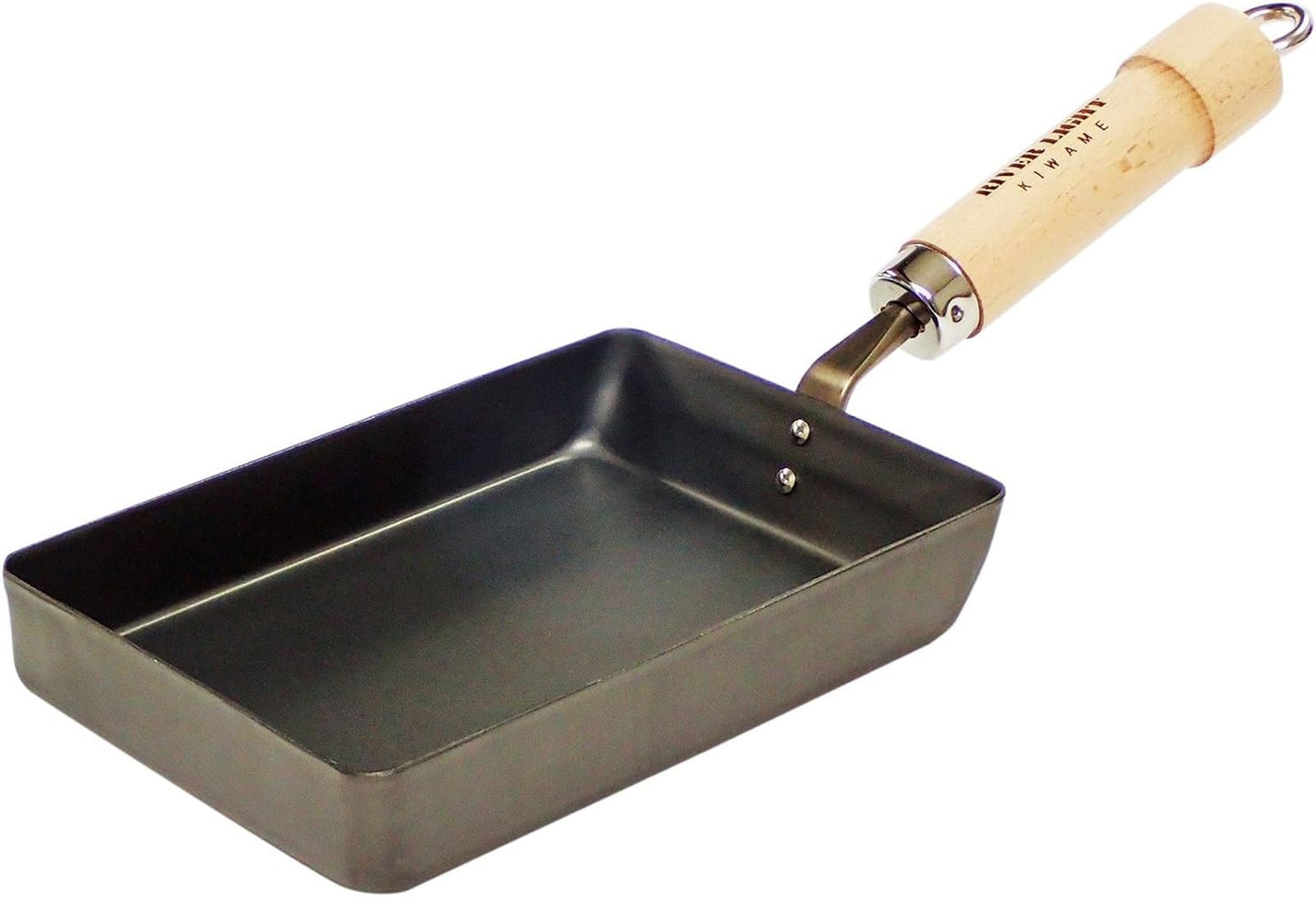 Riverlight Kyoku Japan J1613 Iron Egg Frying Pan, Small, Iron Nitride, IH Compatible, Rust Resistant, Made in Japan
