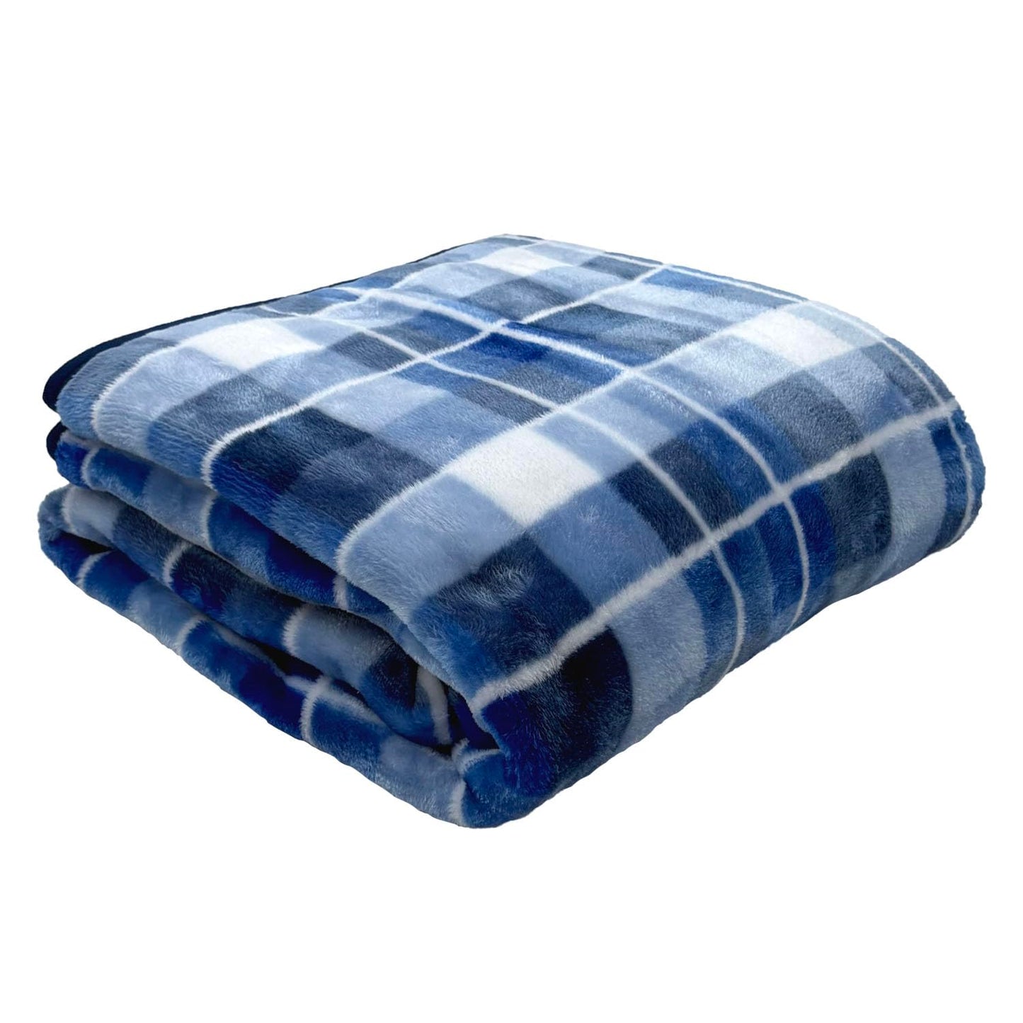 Simple Fresh Blanket, Half Size, Washable, New Meyer, Madras Check, Navy, Polyester, 39.4 x 55.1 inches (100 x 140 cm)