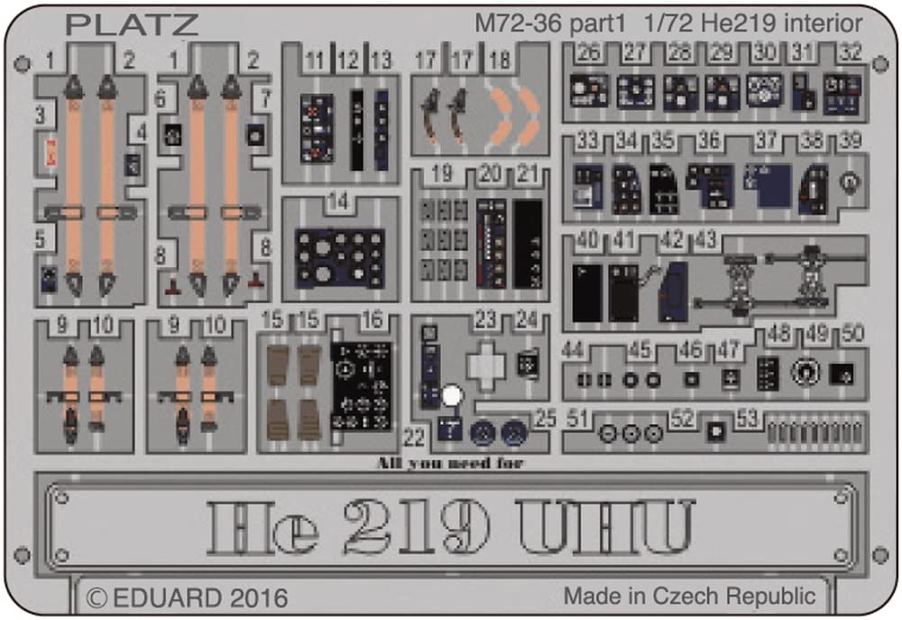 M72-36 1/72 He219 UHU for photo-etched parts (set of 2)