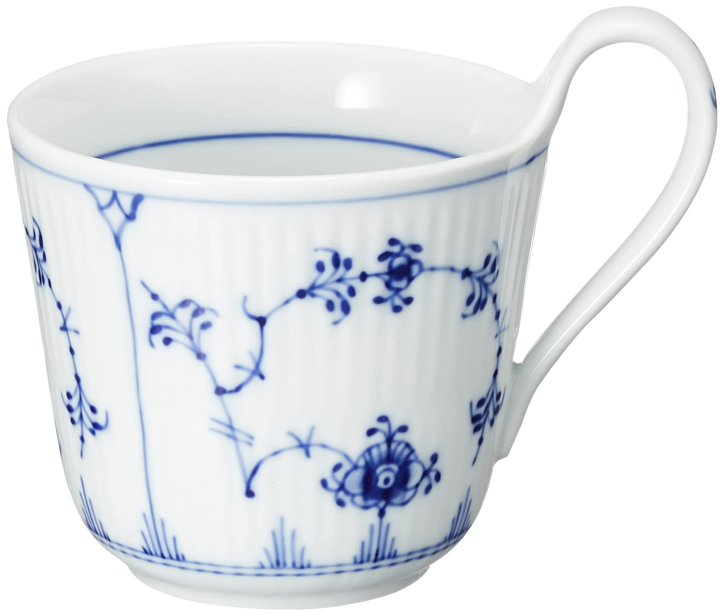 Royal Copenhagen 1017175 Blue Fluted Plain High Handle Mug, 11.2 fl oz (330 ml), Wedding Gift, Gift