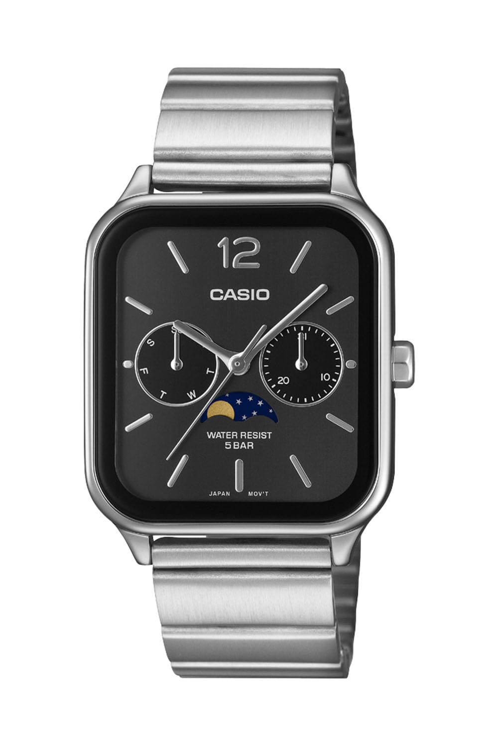 Casio Collection MTP-M305 Moon Phase Watch, Black, 10 pieces, Bracelet Type