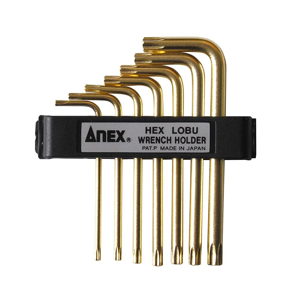 ANEX No.639 L-Shaped Wrench, Hex Lobe Set, Set of 7, Holder Included