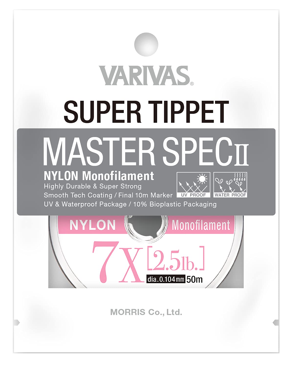 VARIVAS 24076 Super Tippet Master Spec 2 Nylon #7X Natural