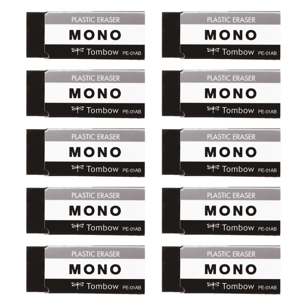 Tombow Eraser Mono Black 10 pcs PE01 (43 x 17mm) JCC-073AZ