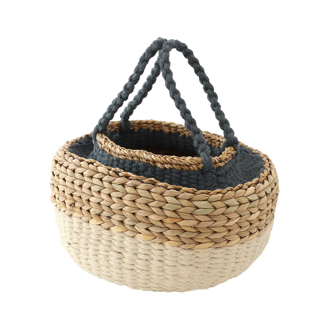 Tomo Corporation Basket Jute & Seaglass Gray x Natural x White 13.8 x 13.8 x H7.9 inches (35 x 35 x 20 cm)