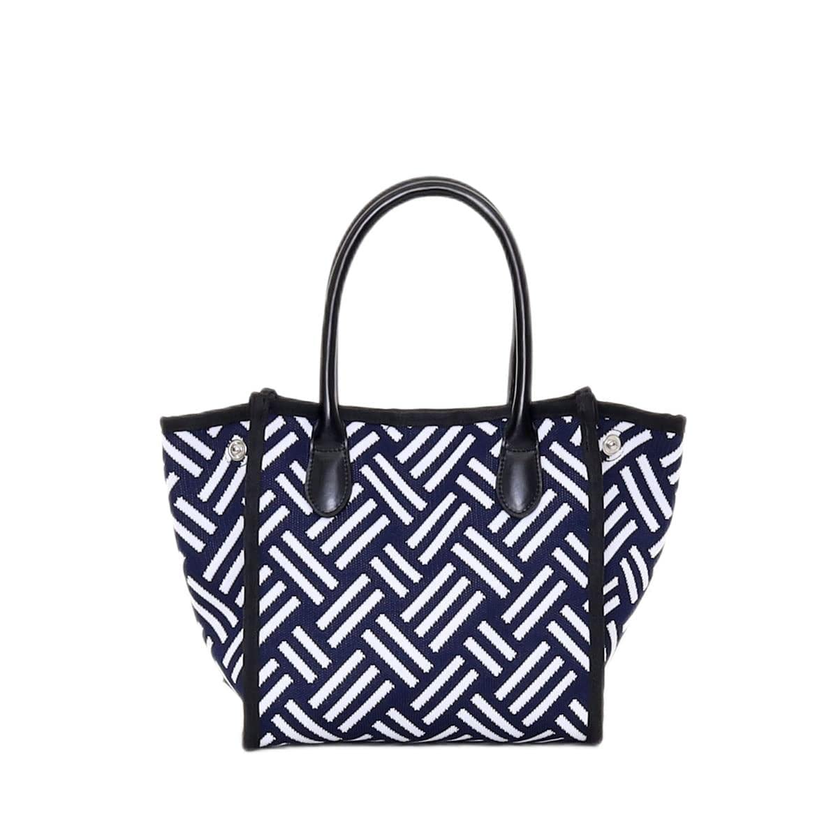 Nananoel 2313311013 Women's Tote Bag, Janie Pattern Mesh Fabric, Square Mini Tote Bag, Navy (375)