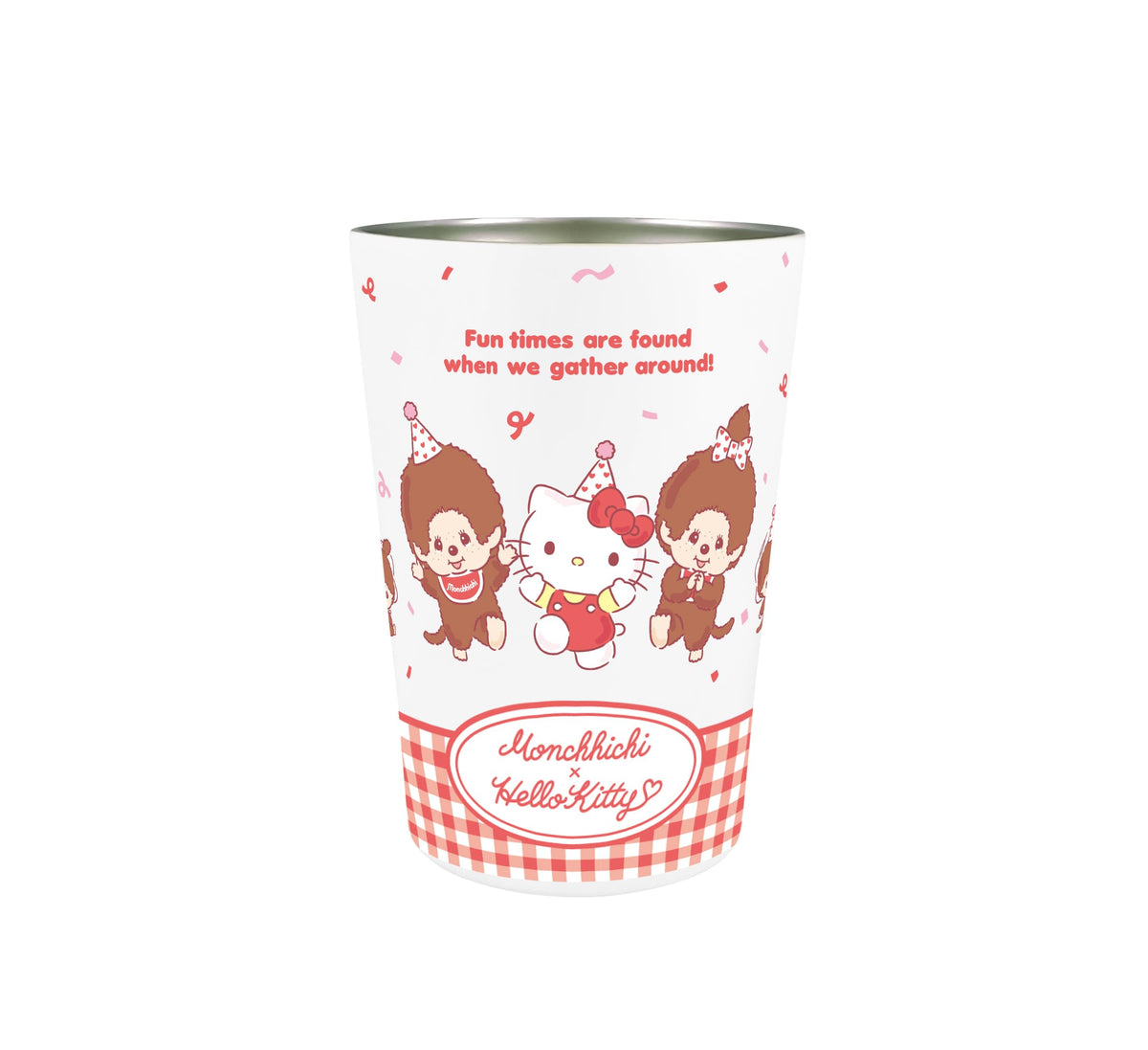 Monchich x Hello Kitty 131-012 2-Way Vacuum Double Tumbler, M [Party] Kitty Monchicci Sanrio Insulated Cup