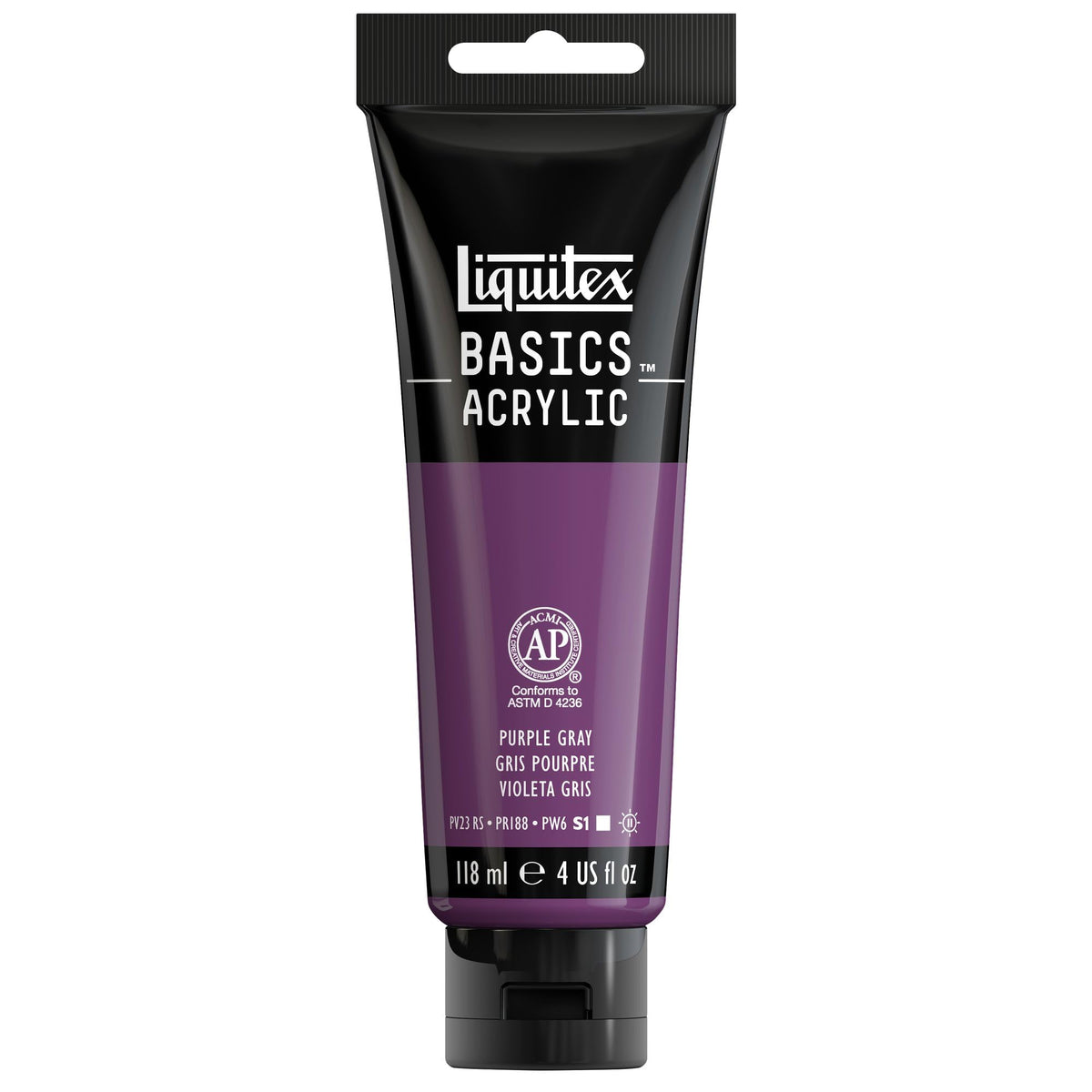 Liquitex BASICS Acrylic Paint, 118ml (4-oz) Tube, Purple Gray