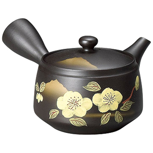 Yamashita Kogei 13036710 Tokoname Ware Tomisen Black Flat Pot Azuji Teapot, 10.1 fl oz (300 cc)