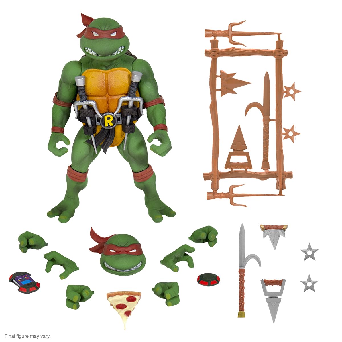 Super7 ULTIMATES! Teenage Mutant Ninja Turtles Raphael - 7" TMNT Action Figure with Accessories Classic Cartoon Collectibles and Retro Toys