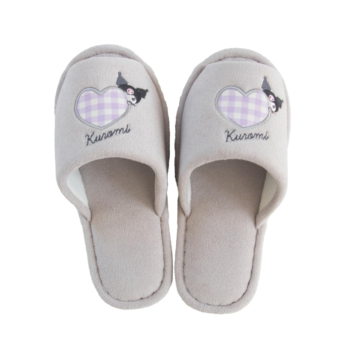 OKA Sanrio Characters Scrunchie Washable Slippers, Gray (Cromi) (Hello Kitty Cute)