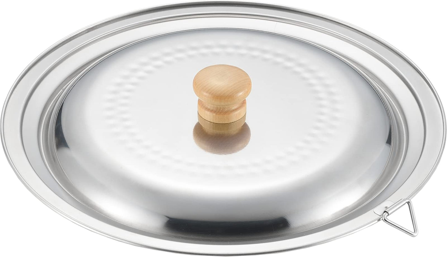 Yoshikawa YJ3370 Snow Flat Pot Lid Made in Japan 8.7 inches (22 cm) / 9.4 inches (24 cm) Single Handle Pot Tsubame Sanjo Double-Sided Spout Milk Pan
