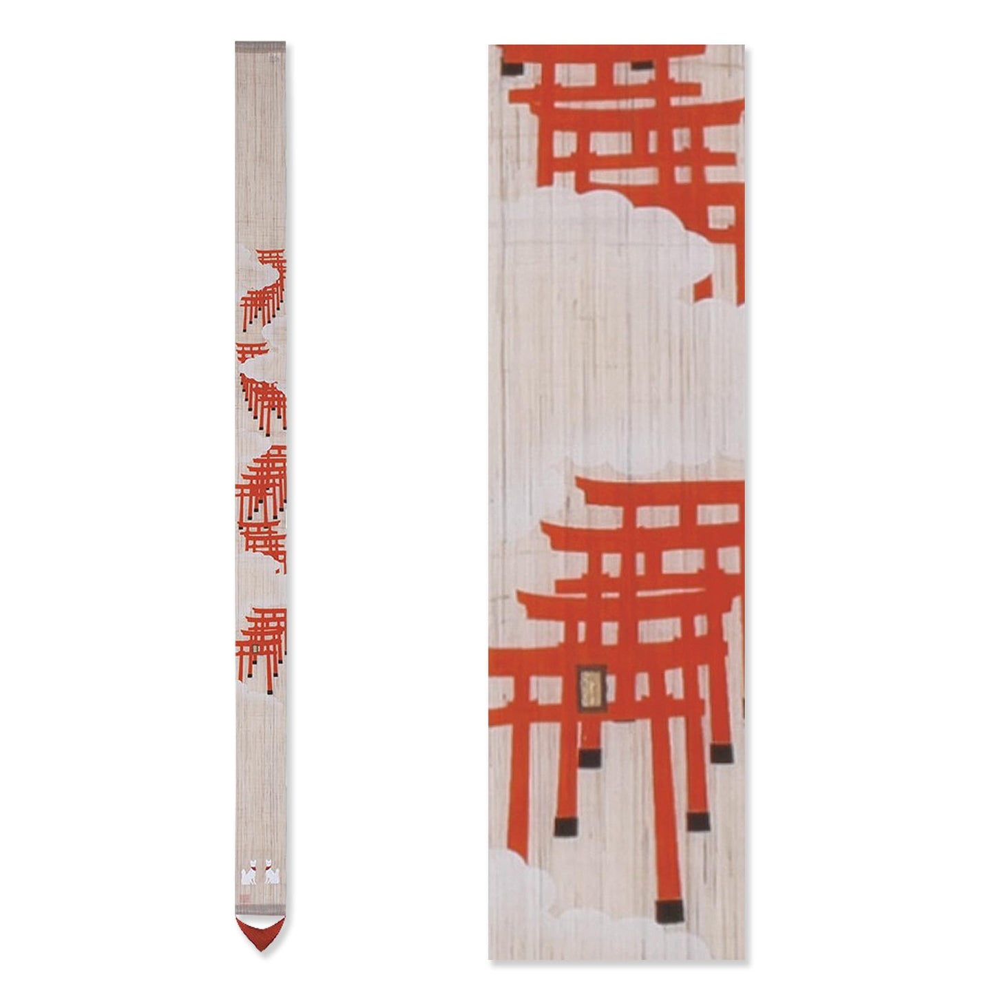 Japanese Wall Tapestry Hanging Scroll (Thousand Torii Gates/Kyoto Fushimi Inari Shrine) Mini Long and Narrow/Made in Japan Linen 100% Japanese Asian Oriental Room Home Bedroom Aesthetic Decor