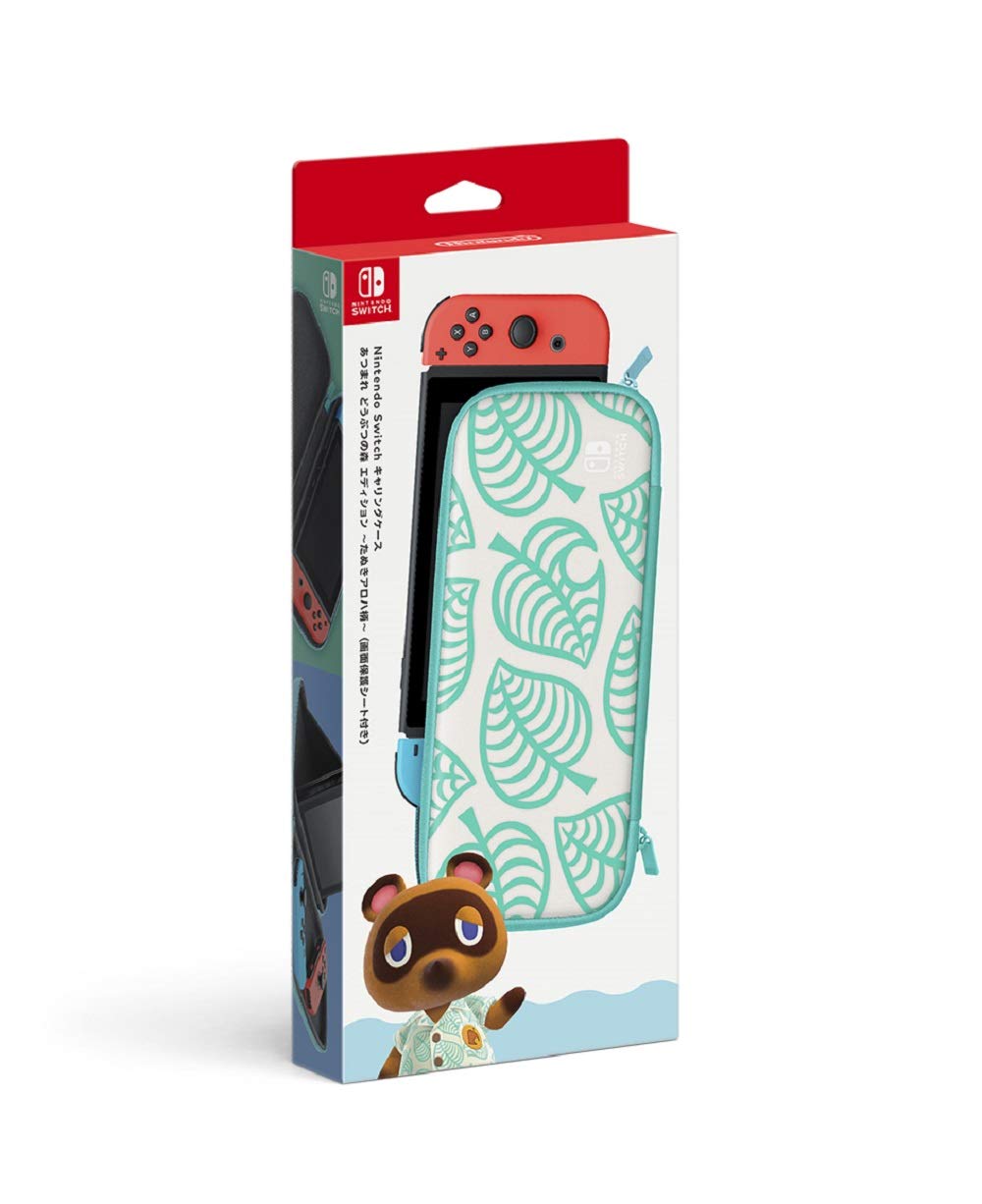 Nintendo Switch Carrying Case, Animal Crossing Edition, Raccoon Aloha Pattern (Includes Screen Protector)