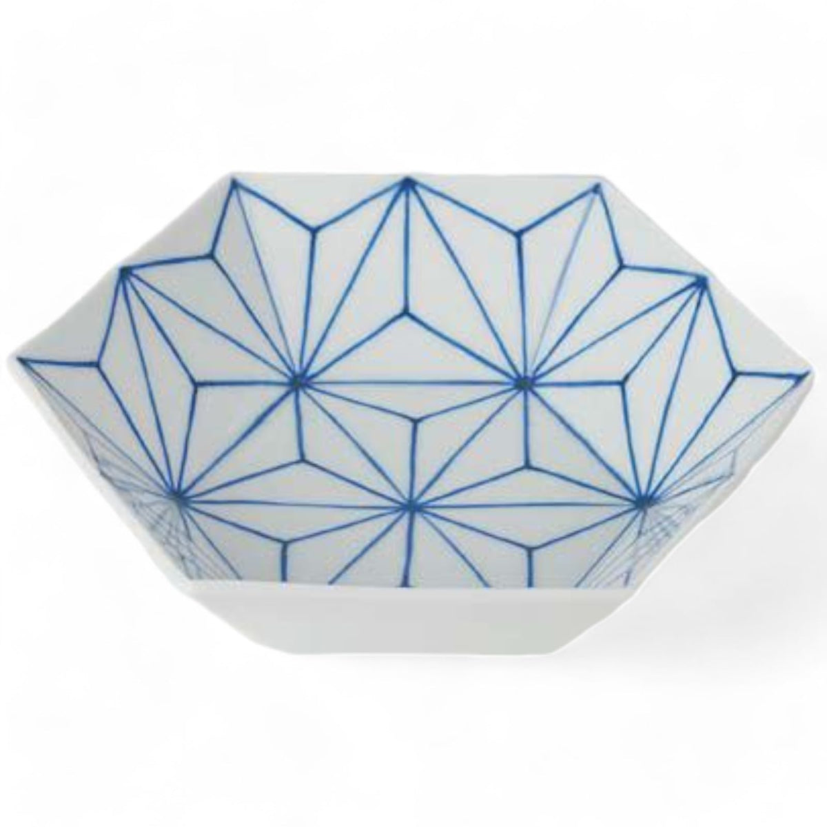 匠美風(Sho Bifu) Takumikaze Arita Ware 8.3 inches (21 cm) Plate, Hemp Leaf (Blue) Turtle Shell Medium Pot, Made in Japan