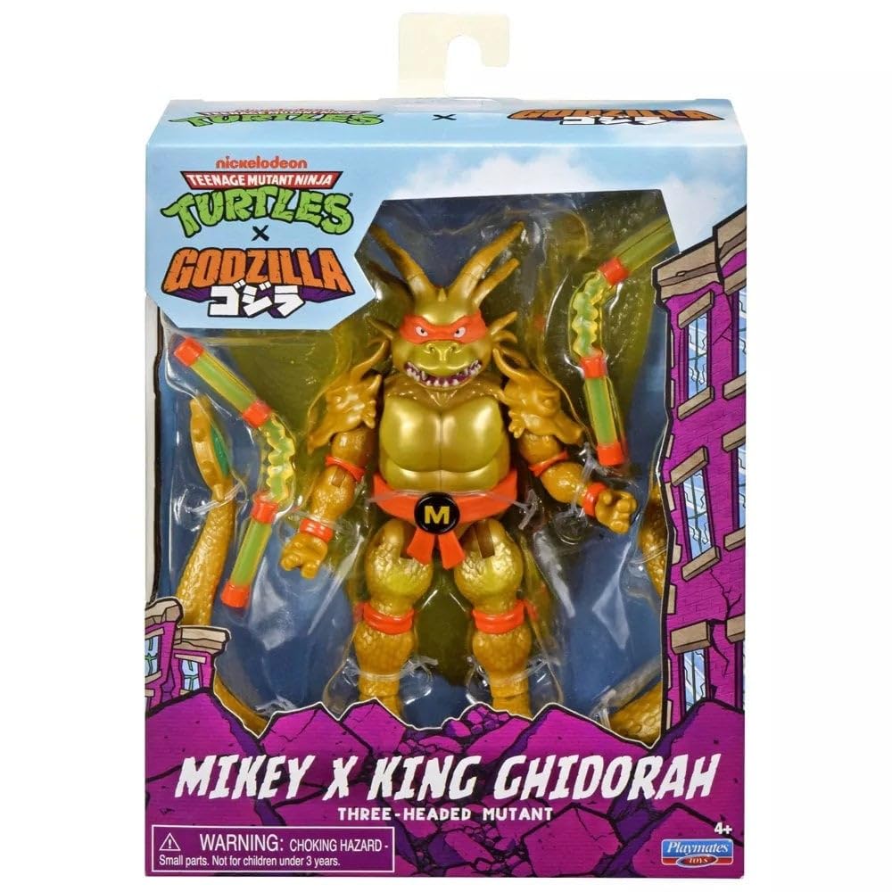 Teenage Mutant Ninja Turtles TMNT x Godzilla: Ghidora Michelangelo Action Figure with Accessories by Playmates Toys