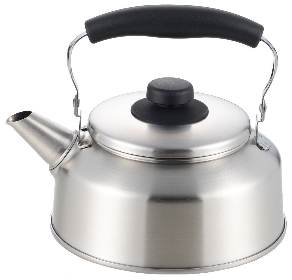 Yoshikawa Wide Mouth Stovetop Kettle, 2.6 L Silver, Easy-pour Tapered Mouth