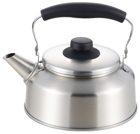 Yoshikawa Wide Mouth Stovetop Kettle, 2.6 L Silver, Easy-pour Tapered Mouth