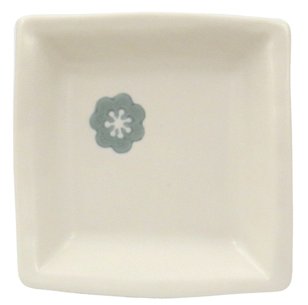 西山窯(Nishiyamagama) Hasami Ware 24259 Nishiyama Flower Square Plate, S, Gray