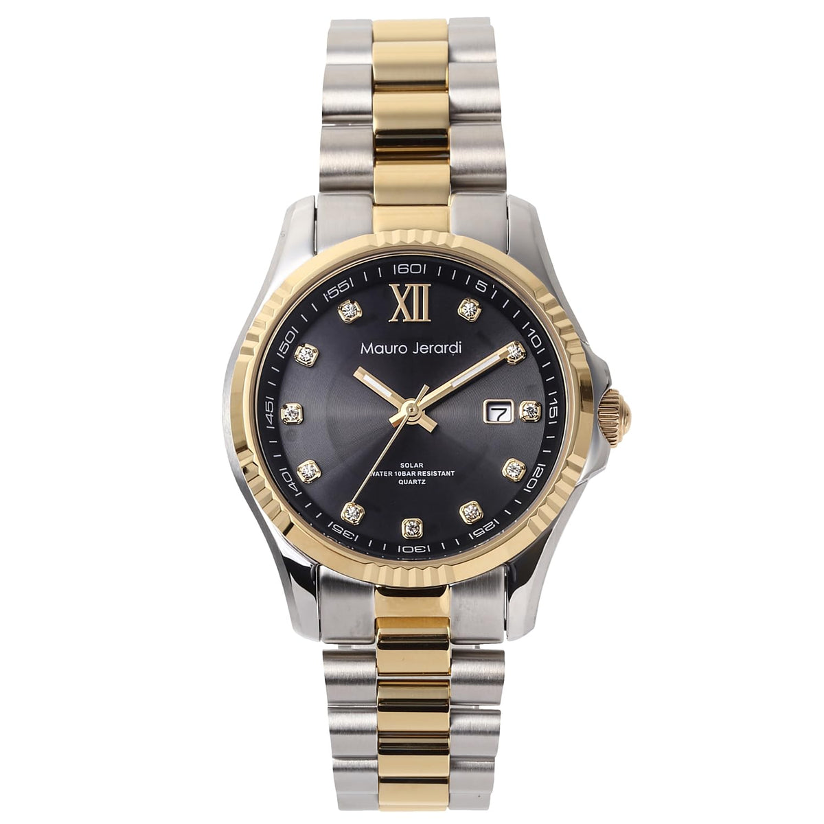 Mauro Jerardi MJ037-2 Solar Zirconia 10BAR Men’s Wristwatch