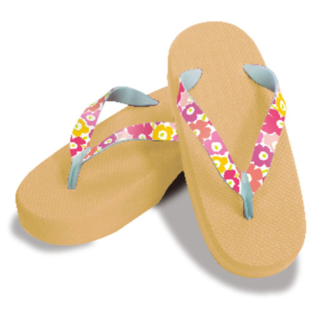 [One Step] [Hajime] Geta Clogs, Soft and Water Resistant, Sponge 9.8 inches (25 cm), Beige/Large Flower 2, Large Flower 2 (Flower 2/25), flower 2, 25.0 cm