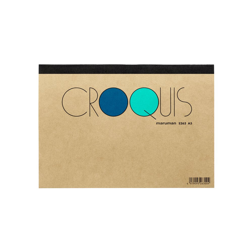 Maruman Croquis Premium Quality Drawing Pad, A5, 5.83" x 8.27", Acid-Free Drawing Paper, Durable TSK Thread Binding, Classic Cardboard Cover, Portable Artist Sketchbook, Made in Japan