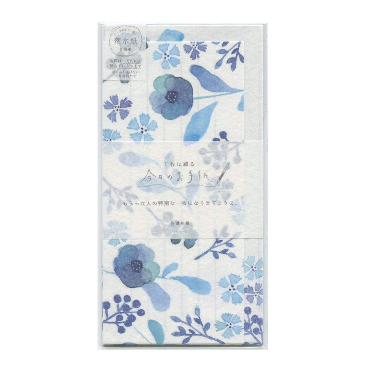 古川紙工 Furukawa Shikko LIK11 Single Writing Notebook, Today's Letter, Moonlight Flowers