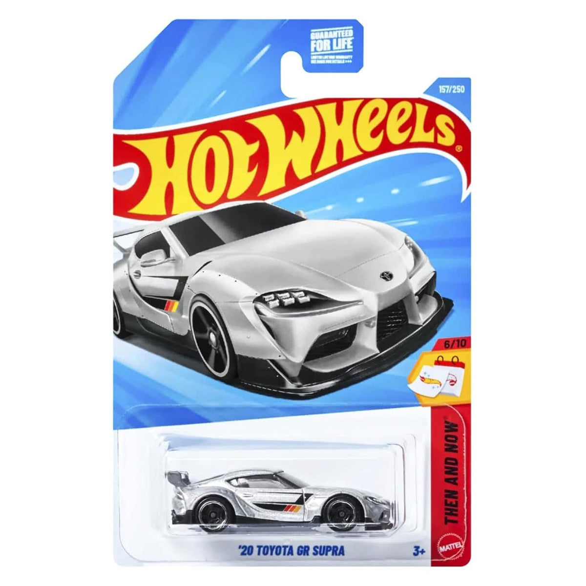 Hot Wheels '20 Toyota GR Supra [Silver] Then & Now 6/10, 157/250-1:64 Scale Diecast Toy Vehicle