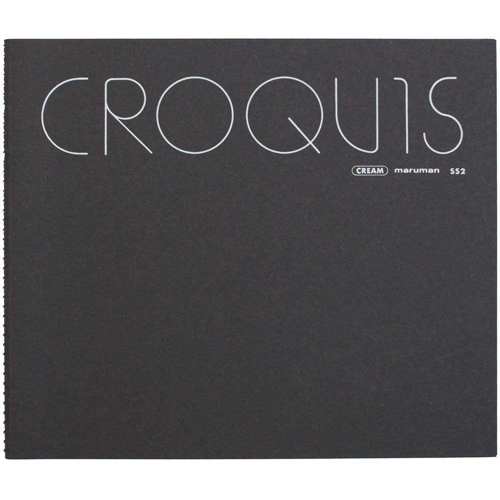 Maruman SS2 Small Sketchbook Assorted Colors Cream Croquis Paper, 55 Sheets