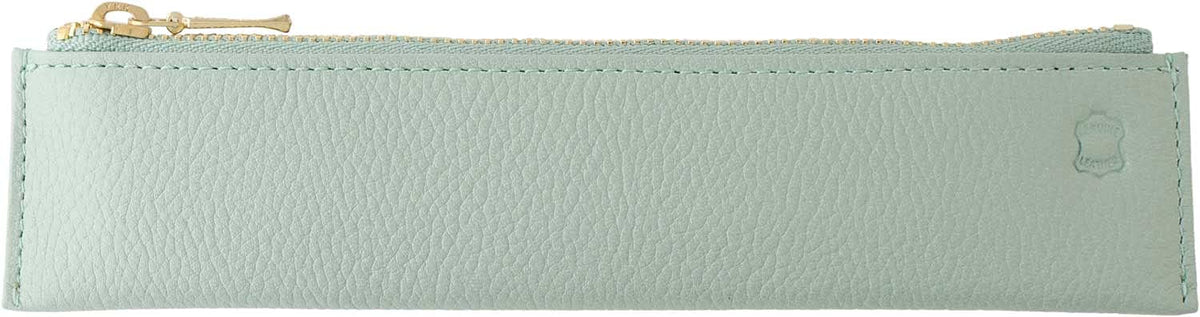 Slip-On OSL-1601 Flat Pen Case, Mini, Leather, Sage Green