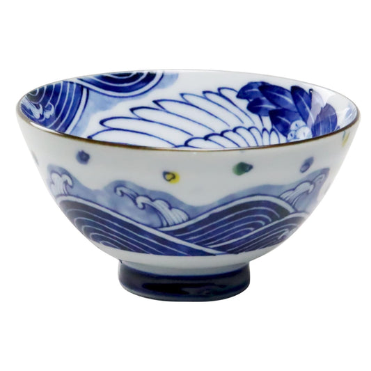 Awasaka MB-1052 Maizuru Rice Bowl, Made in Japan, Dinnerware, Dyed 4.9 x 2.6 inches (125 x 65 mm)